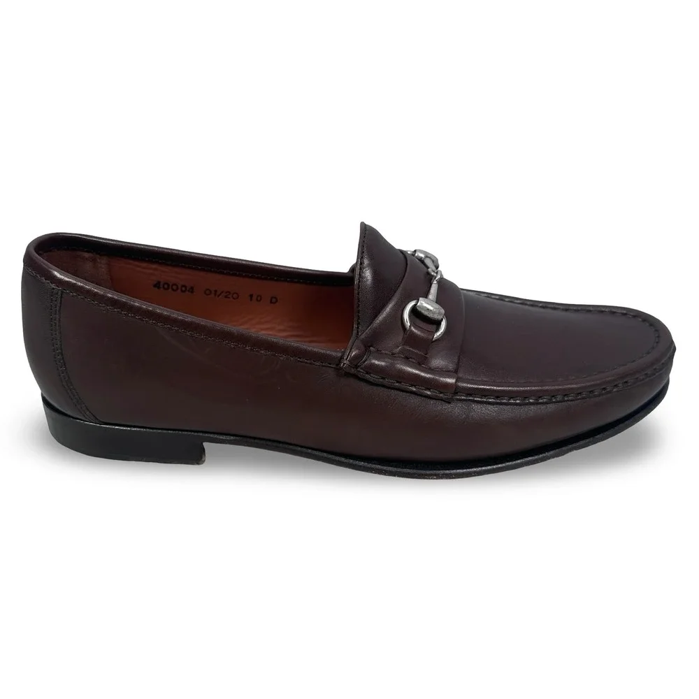 Allen Edmonds Verona II Mens 10 D Dark Brown Leather Bit Loafers Made in Italy